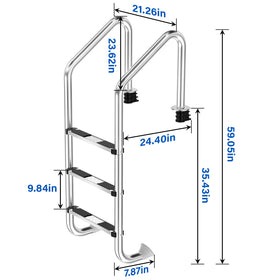 REGMICS outdoor-ready pool ladder suitable for indoor and outdoor use