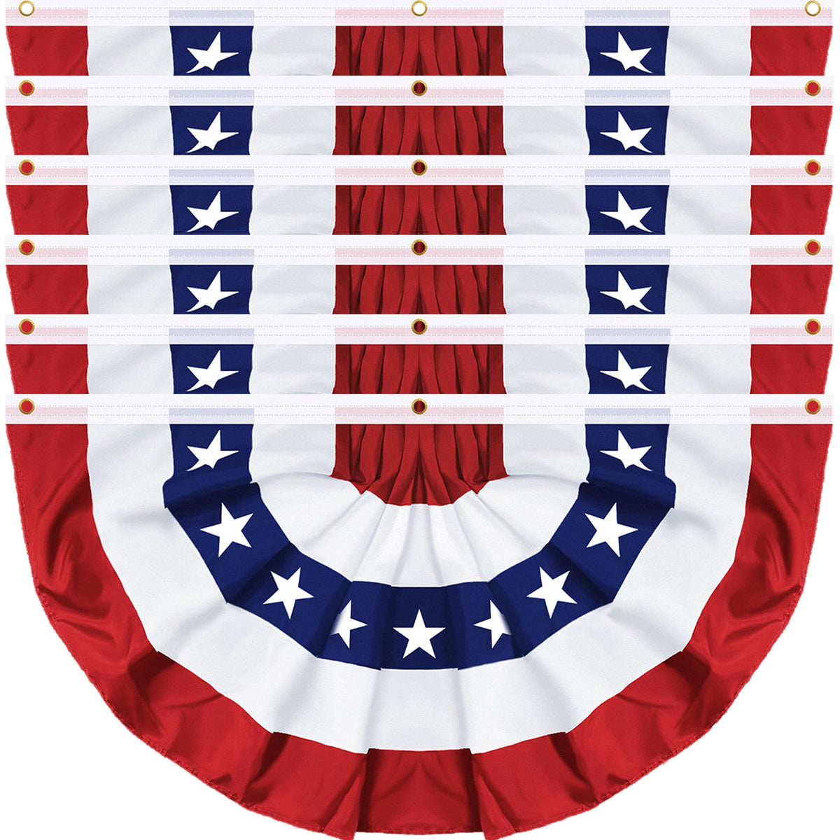 REGTEB American bunting flag pleated 3x6 banner for porch display.