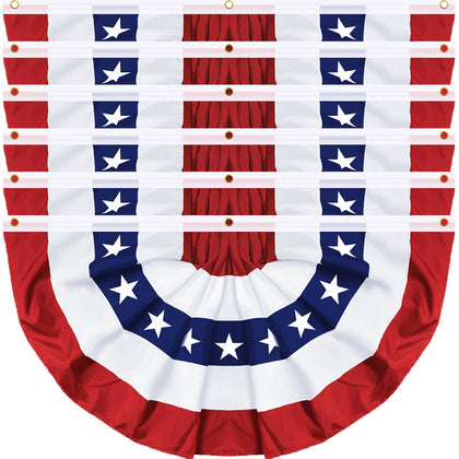 REGTEB American bunting flag pleated 3x6 banner for porch display.