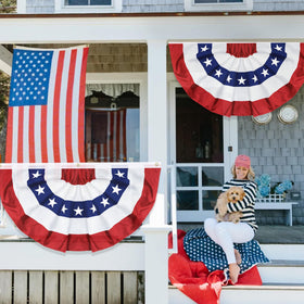 REGTEB weather-resistant polyester fabric suitable for outdoor patriotic banners.