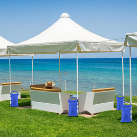 REHOYEE blue color sand bags ideal for outdoor events and camping.