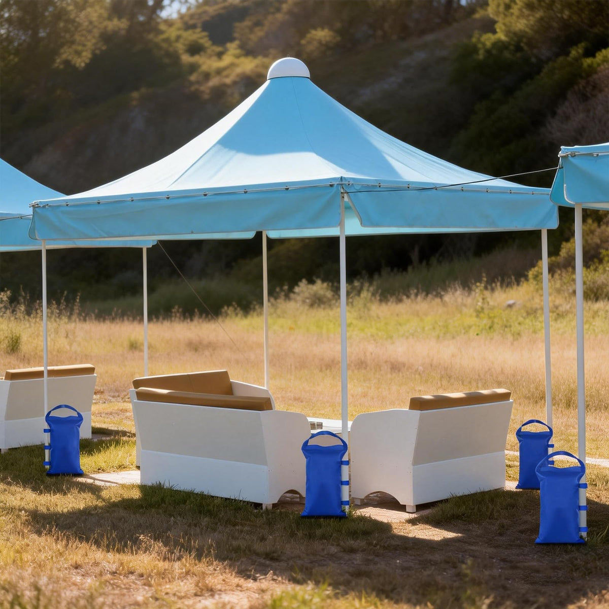 REHOYEE versatile sand bags for canopy legs at markets and picnics.