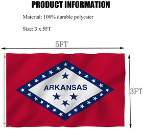 REIDFERR Arkansas flag 3x5 indoor and outdoor display versatility