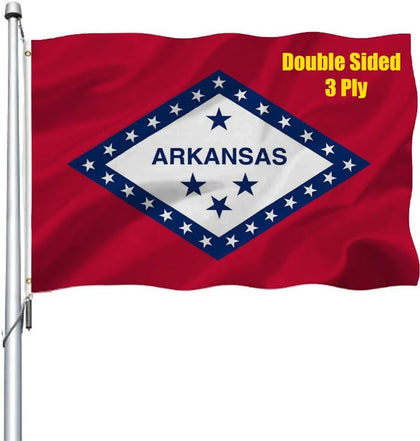REIDFERR Arkansas flag 3x5 outdoor double-sided for view from both sides