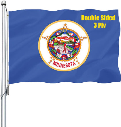 REIDFERR Minnesota flag double-sided 3x5 readable from both sides outdoors