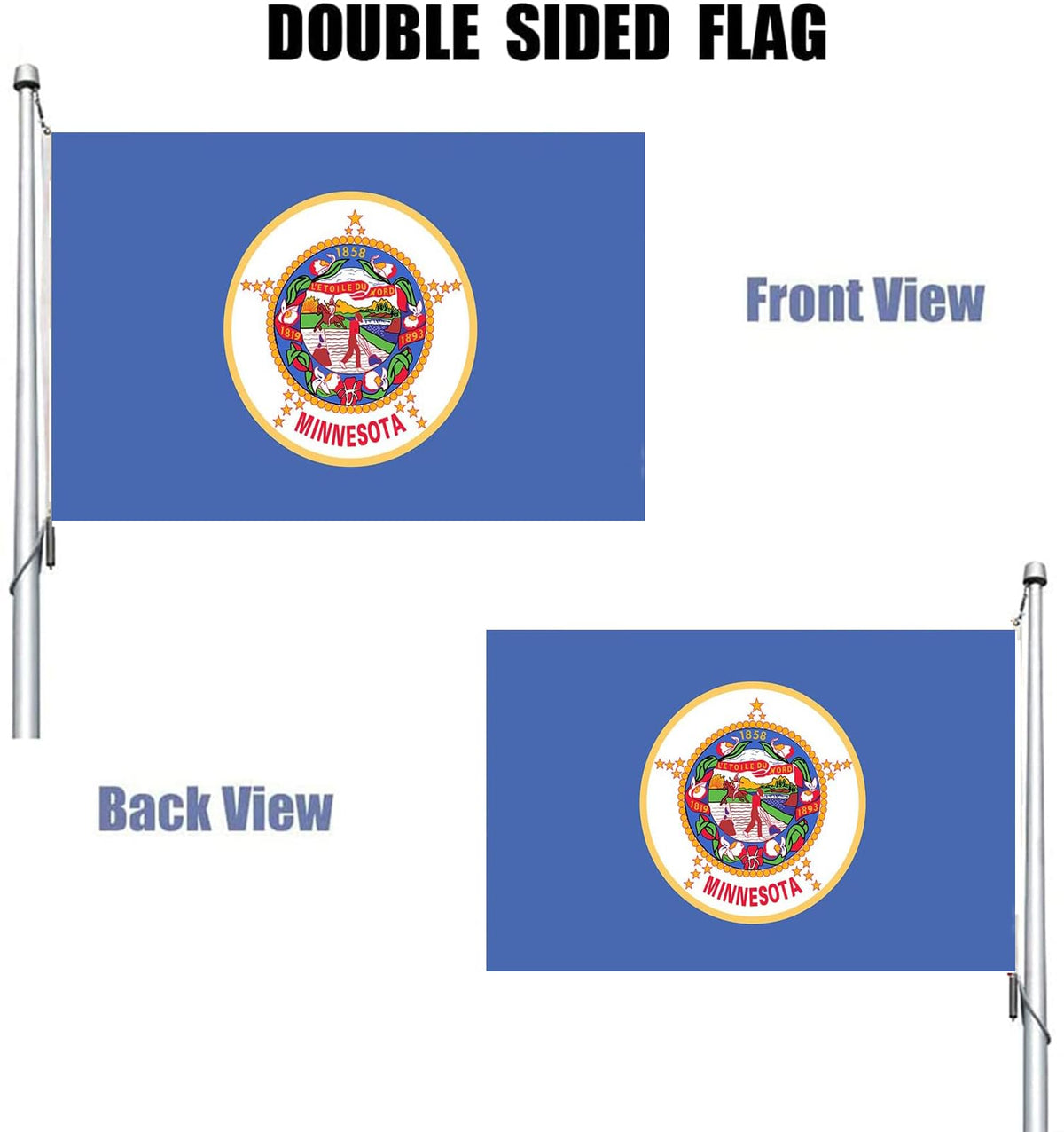 REIDFERR Minnesota flag heavy-duty polyester resists sun and wind fading