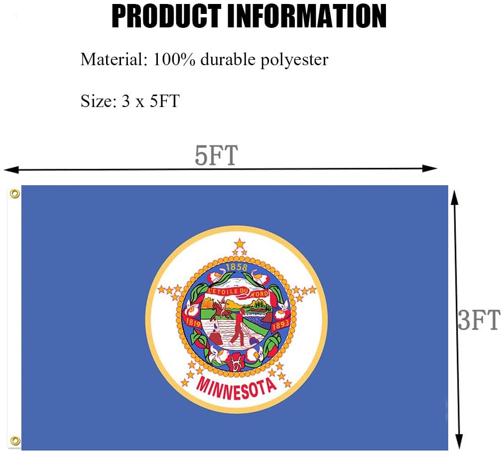 REIDFERR Minnesota flag suitable for outdoor and indoor displays