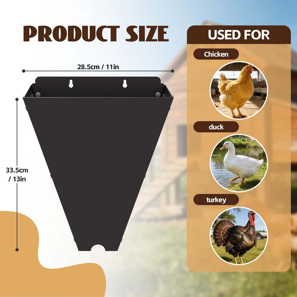 REILEIHODE chicken cone flat-back design enables easier insertion and cleaner processing