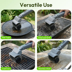 Reindeer Tools grill brush features a heat-resistant shell for hot grill cleaning.