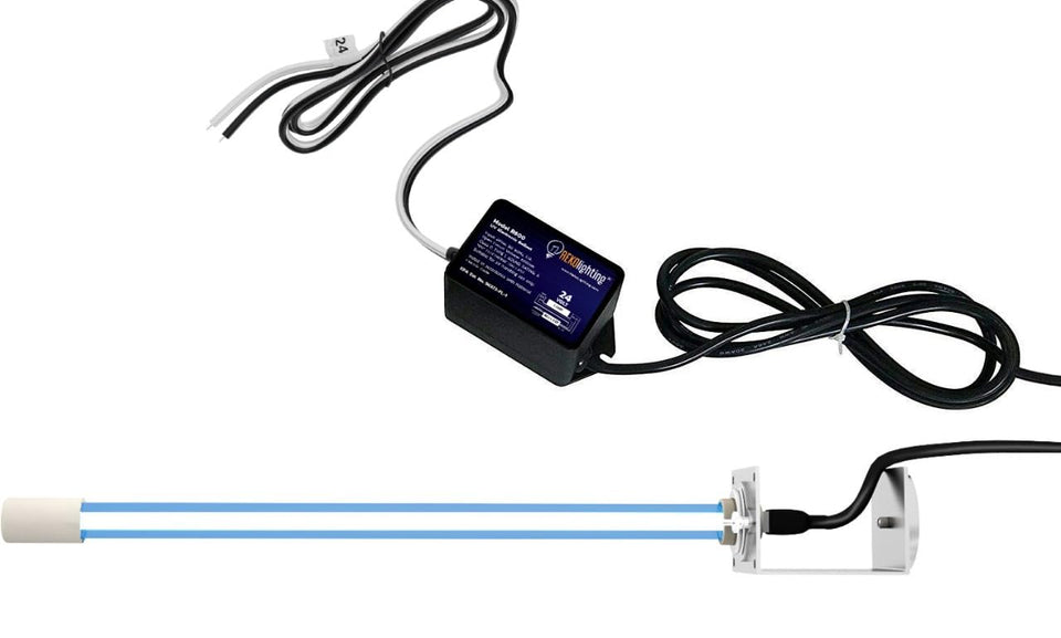 REKOLIGHTING PureUV 14in coil cleaner in action helps remove grime from HVAC coils.