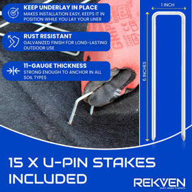 REKVEN underlayment aids drainage and erosion control beneath the pond liner.