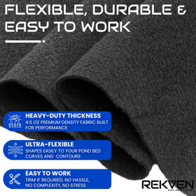 Close-up of REKVEN non woven geotextile fabric showing durable texture.