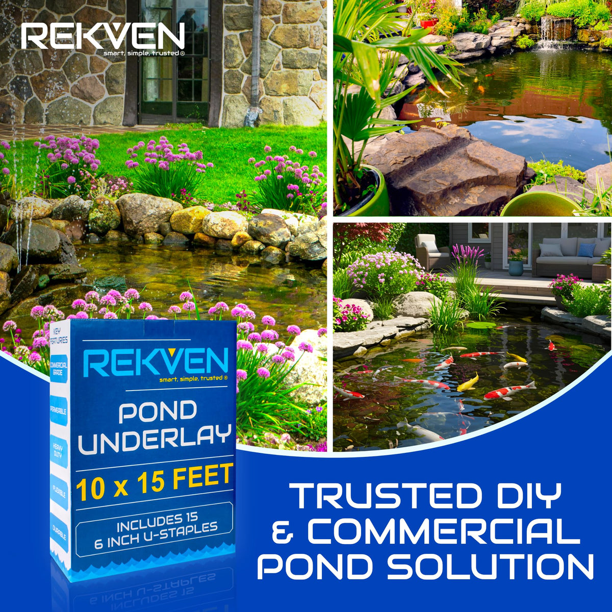 REKVEN multi-use landscaping fabric doubles as weed barrier and barrier protection.