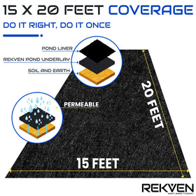 REKVEN pond liner support extends longevity and reduces maintenance.