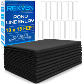 REKVEN pond underlayment 10x15 protects liners from rocks and roots.