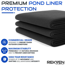 REKVEN geotextile close-up shows heavy-duty non-woven fabric for durability.