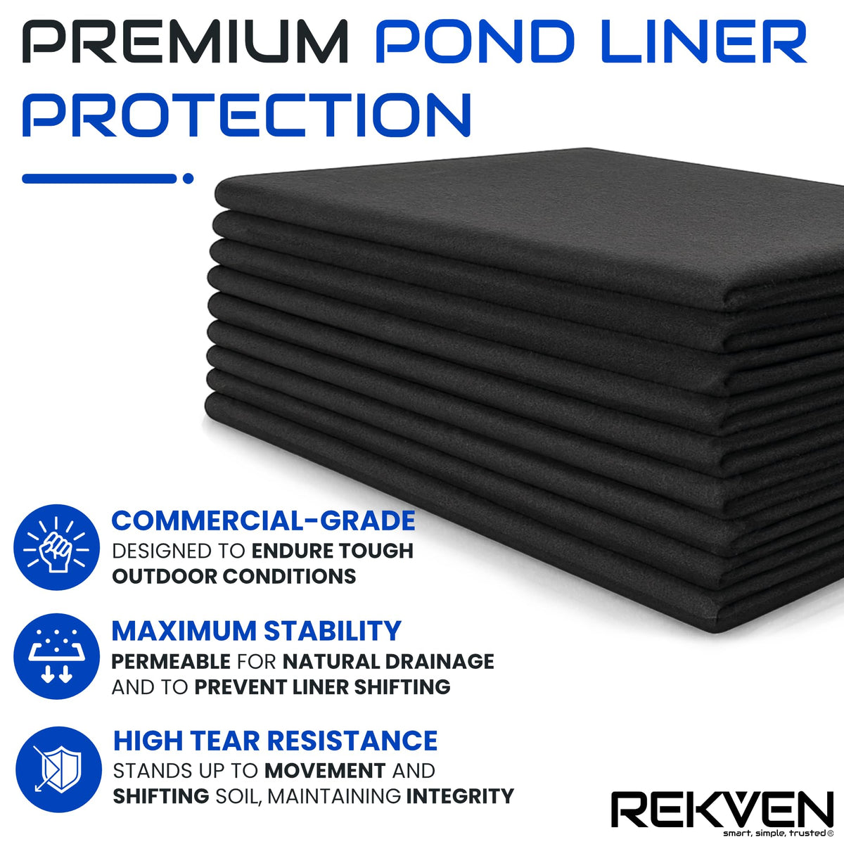 15-pack REKVEN U-pin staples secure the underlayment installation.