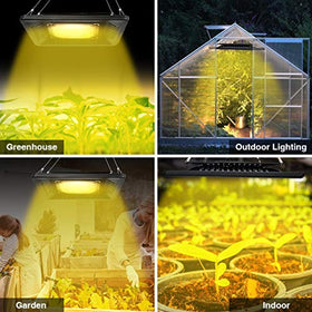 Relassy 150W energy-efficient grow light lowers electricity use.