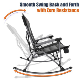 RELAX FIELD outdoor rocking chair ready for patios.