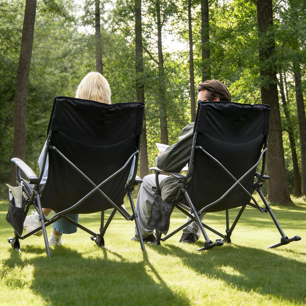 RELAX FIELD portable rocker chair ideal for camping.