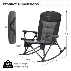 RELAX FIELD rocking chair with side pocket for essentials.