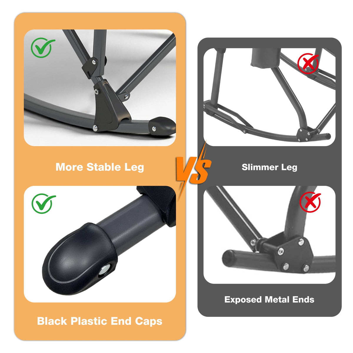 RELAX FIELD steel-frame rocking chair with rust-resistant build.