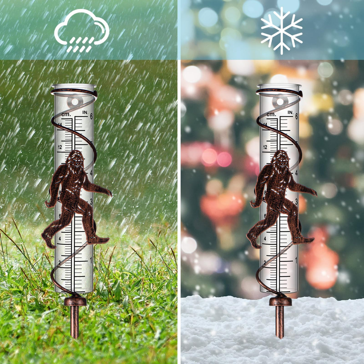Relaxweex garden decor rain gauge adds whimsy while measuring rainfall
