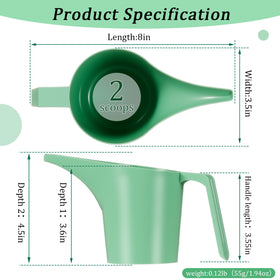 Relaxweex narrow-spout scoop pouring into feeder