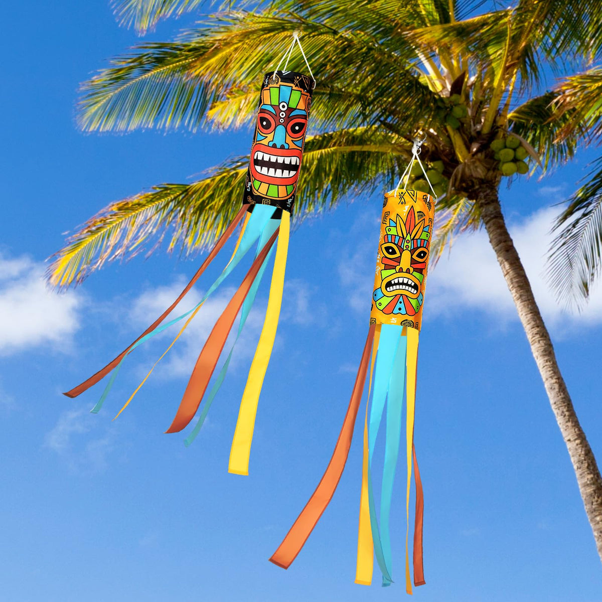 Relaxweex 40-inch windsock hanging to create tropical ambiance