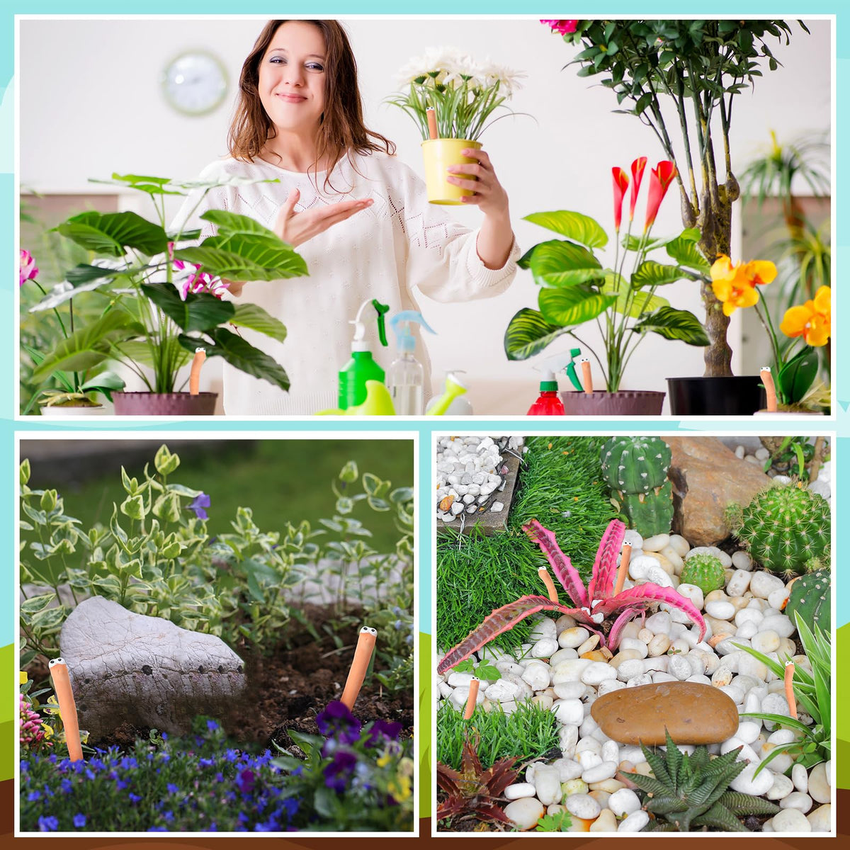 Relaxweex decorative irrigation aid for gardening and potting shed.