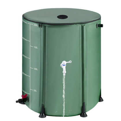 RELEDESA rain barrel with mesh lid showing scale markers for easy water tracking for garden irrigation