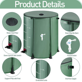 RELEDESA rain barrel with spigot and dual overflow for efficient watering