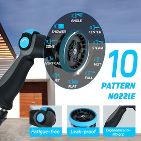Relhost 10-pattern nozzle delivers versatile spray options for chores.