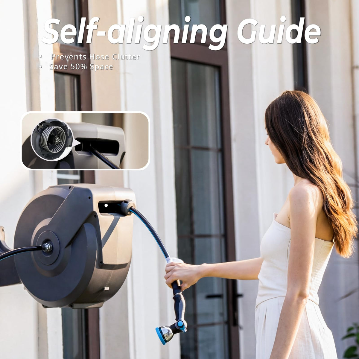 Relhost auto rewind system keeps your garden tidy with smooth retraction