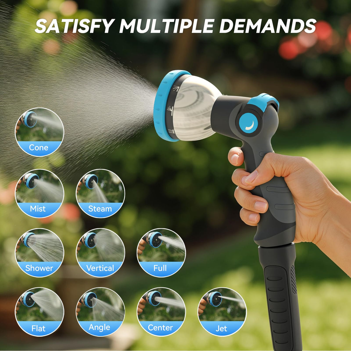 Relhost universal-fit hose nozzle connects securely to standard hoses.