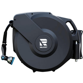 Relhost retractable hose reel wall mount extends to 130 ft for flexible watering