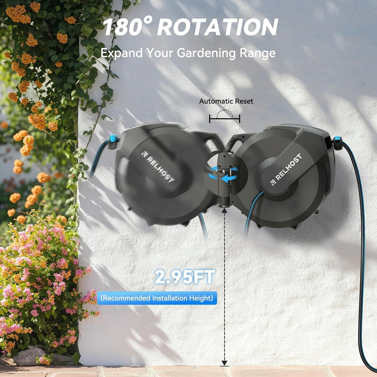 Relhost tangle-free guide prevents twists for smooth winding.