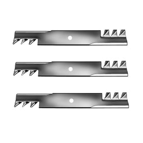 Reliable Aftermarket Parts set of 3 blades viewed together for mulching efficiency