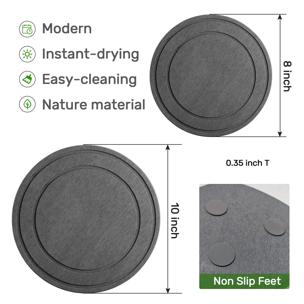 Relime eco-friendly-materials-saucer uses diatomaceous earth for sustainable indoor use.
