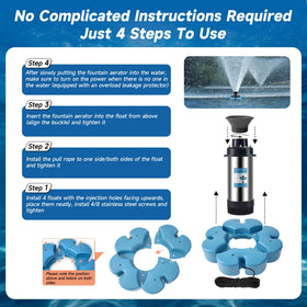 RELIY floating fountain aerator showcases balanced float design for stable operation