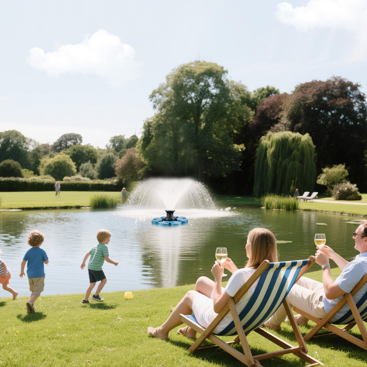 RELIY large pond lake setup highlights serene water features with practical aeration