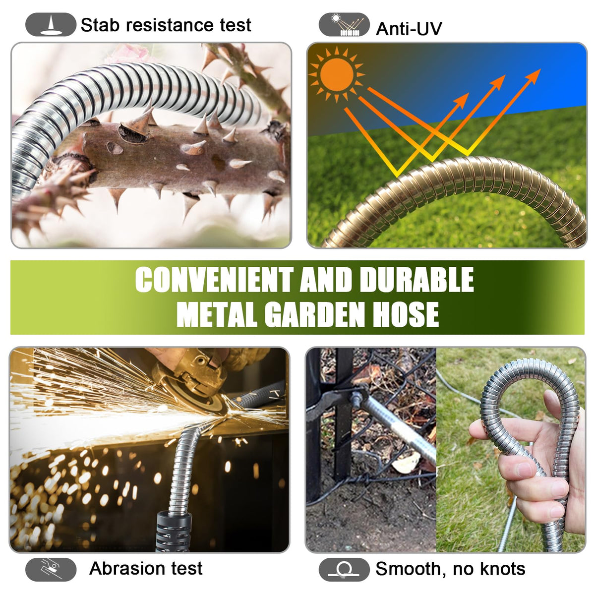 Relxitl lightweight and flexible metal hose for easy dragging and storage.