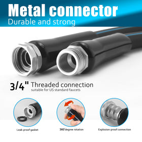 Relxitl lightweight hose 50ft is easy to maneuver around plants.