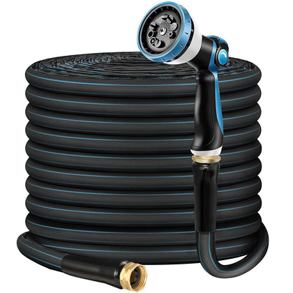 Relxitl non-expandable hose 50ft offers steady water flow for gardening tasks.