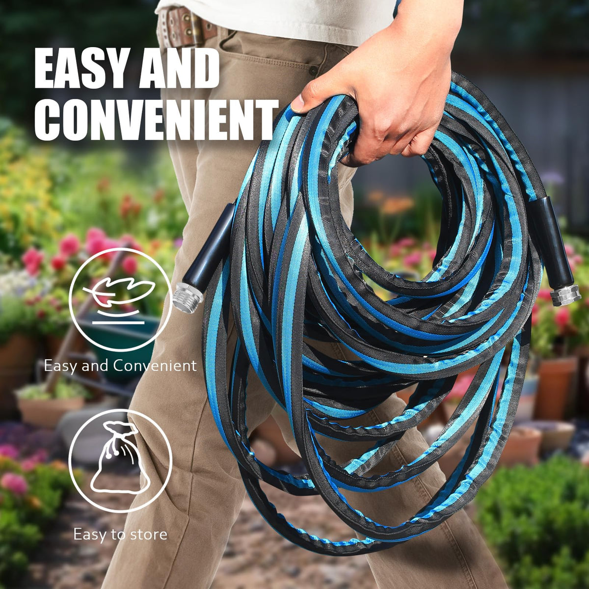 Relxitl ten-function spray nozzle offers versatile irrigation options.