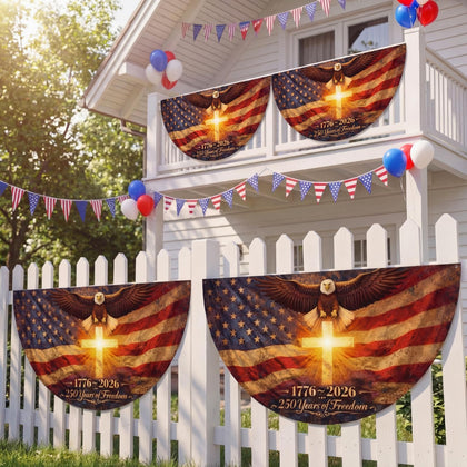 Remagr 250th anniversary flag with eagle design and brass grommets for porch display