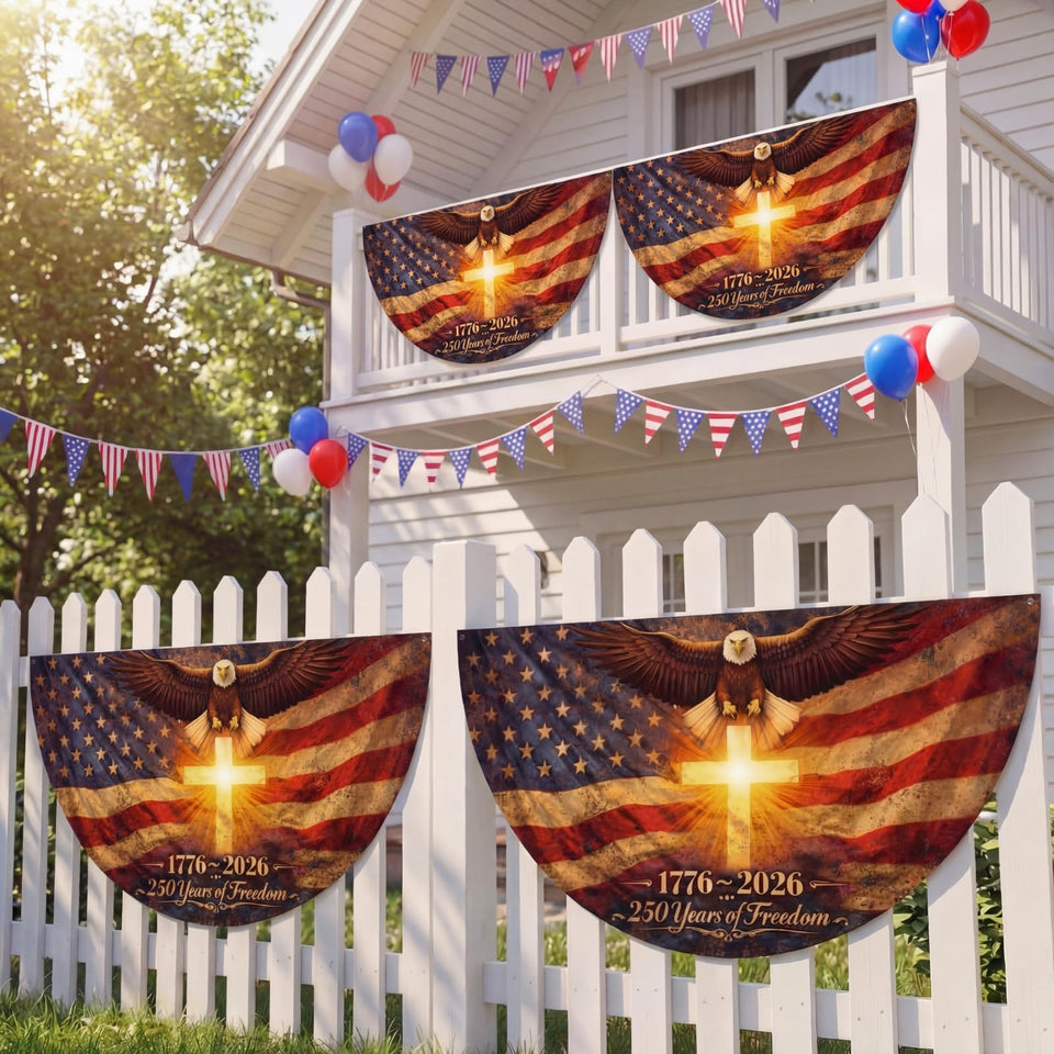 Remagr 250th anniversary flag with eagle design and brass grommets for porch display