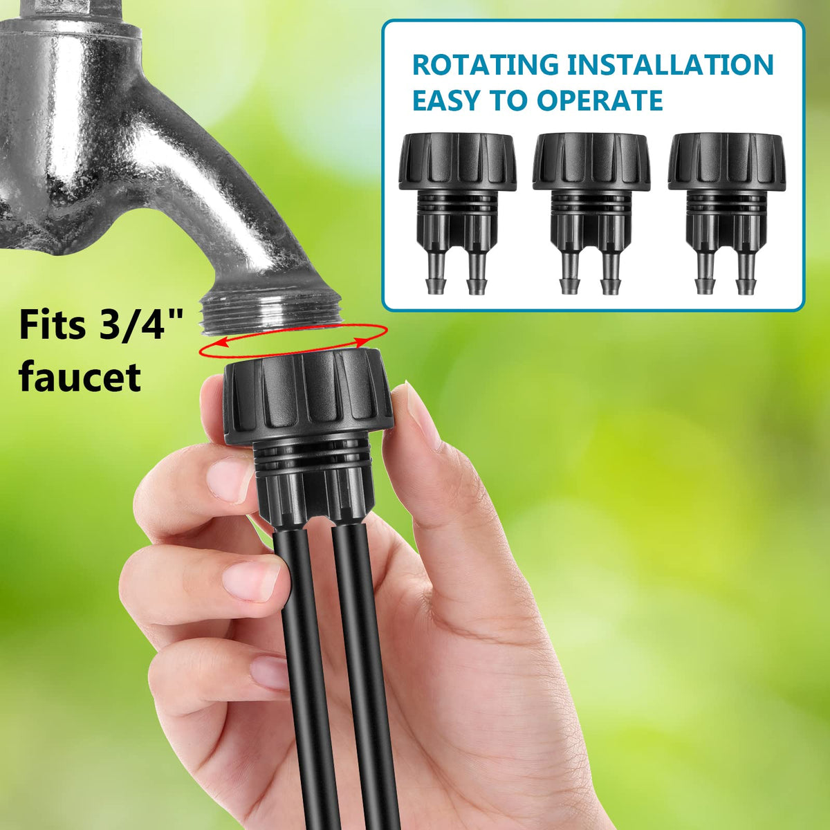 Remagr hose inserted into barb for stable drip irrigation setup