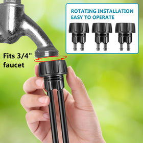 Remagr hose inserted into barb for stable drip irrigation setup