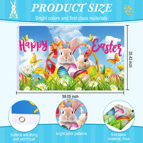 Remagr Easter flag bunny-egg motif brightens garden spaces.